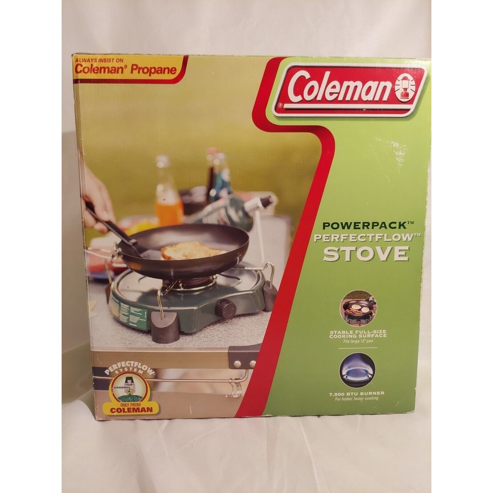 Coleman Powerpack Perfectflow Propane Camping Stove Model #5453A700 Box Manual